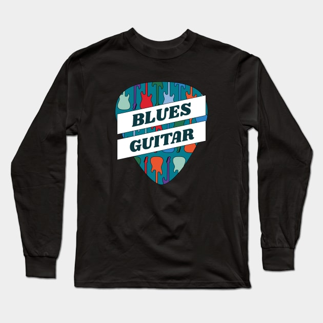 Blues Guitar Guitar Pick Long Sleeve T-Shirt by nightsworthy